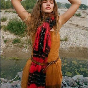 NWOT Urban Outfitters Brushed Plaid Scarf Red Multi